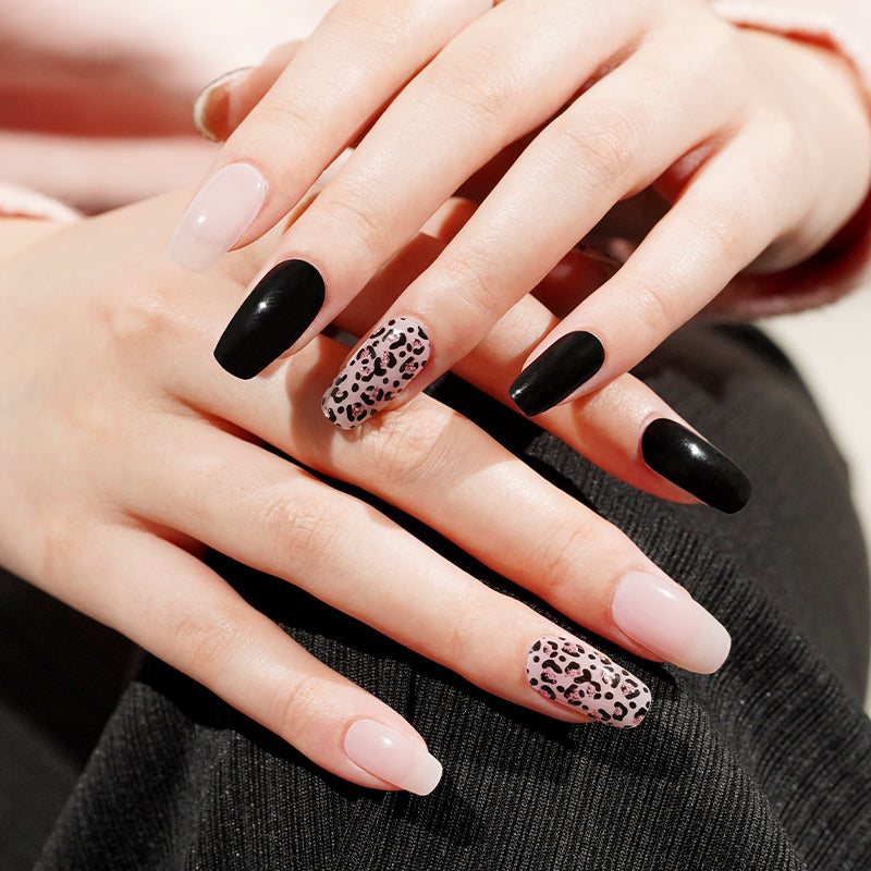 Rose & Black Print | Stickers de Gel