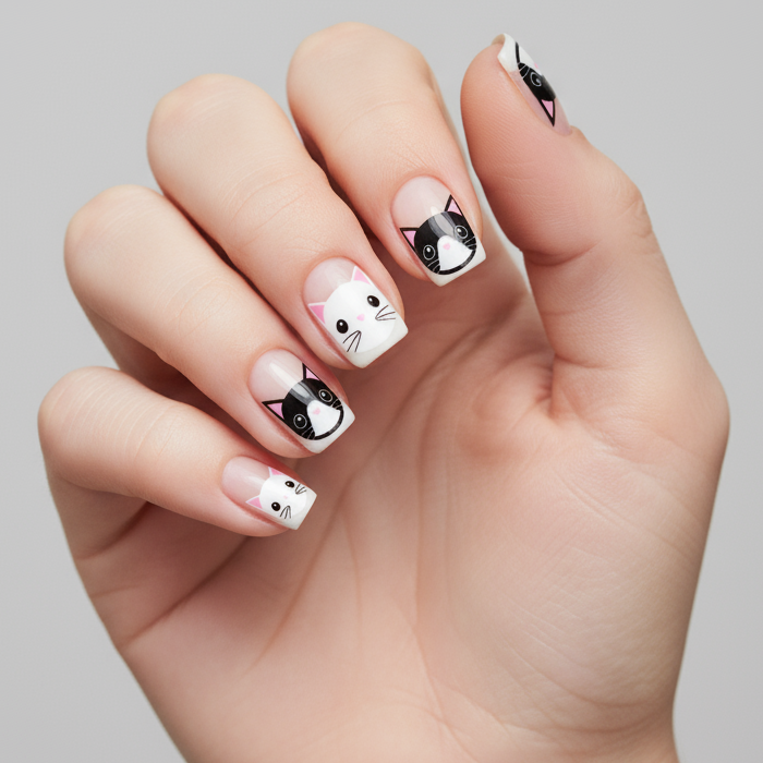 Gatitos Transparentes | Stickers de Esmalte