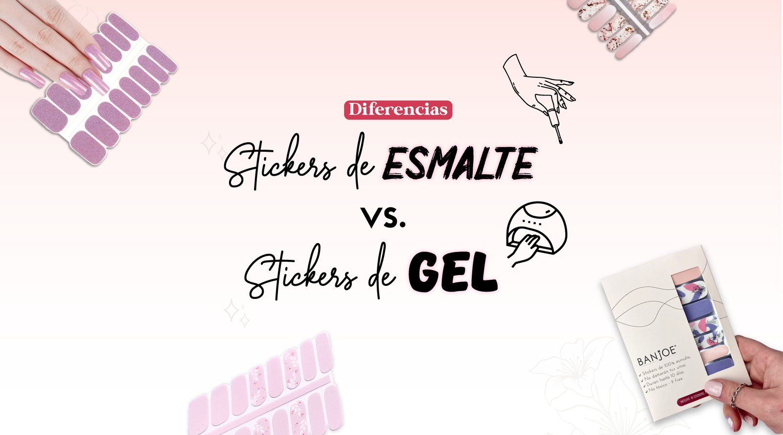 Diferencia de stickers de gel y stickers de esmalte