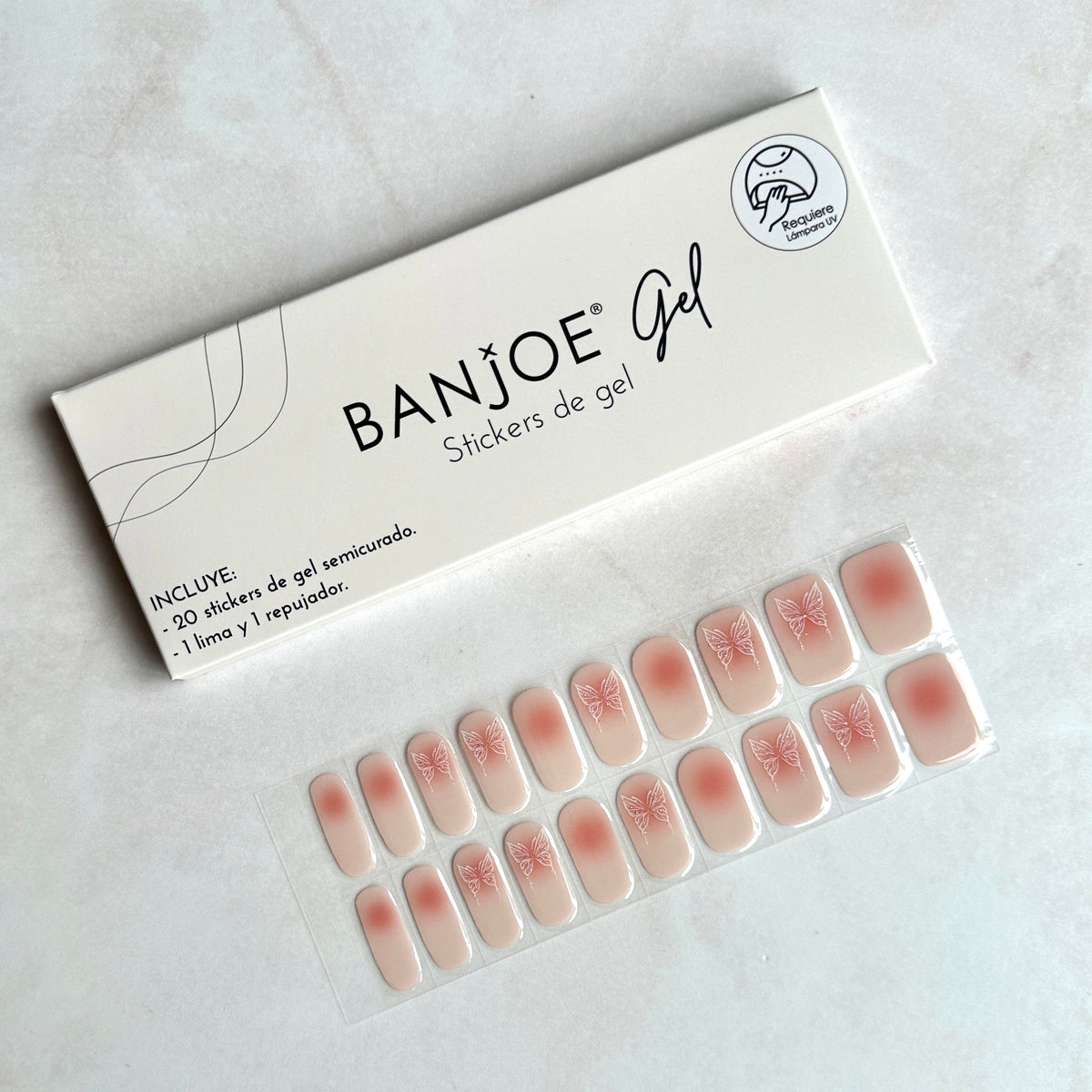 Mariposas Nude | Stickers de Gel