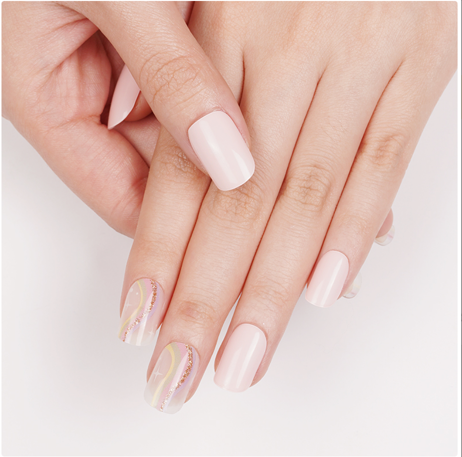 Ondas Rosa Pastel | Stickers de Gel