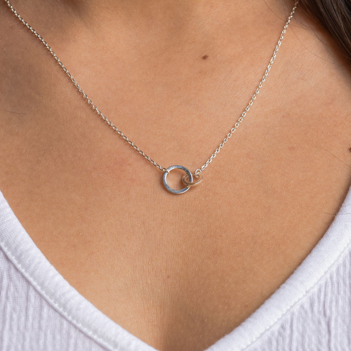 Collar Doble Argollas Plata