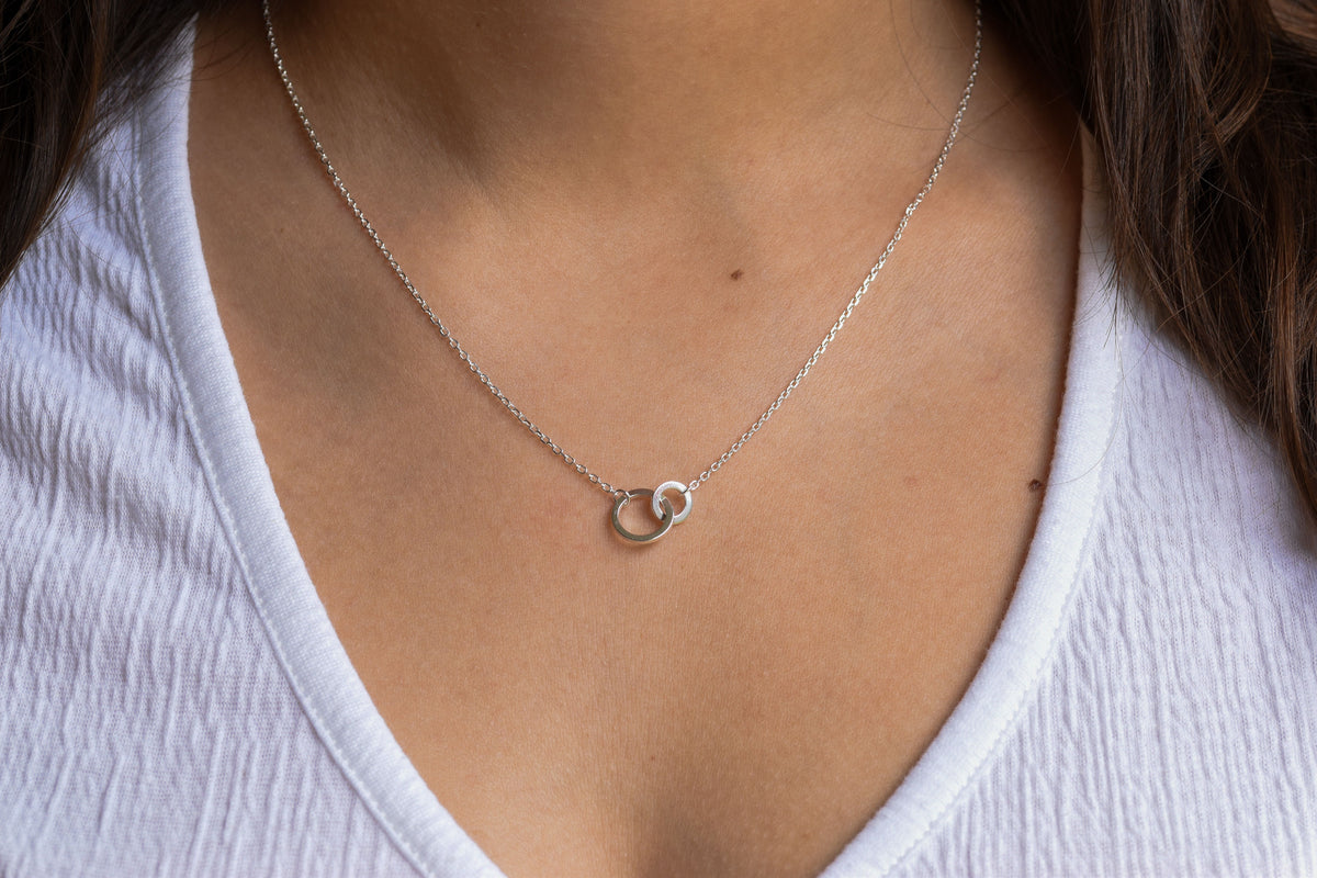 Collar Doble Argollas Plata