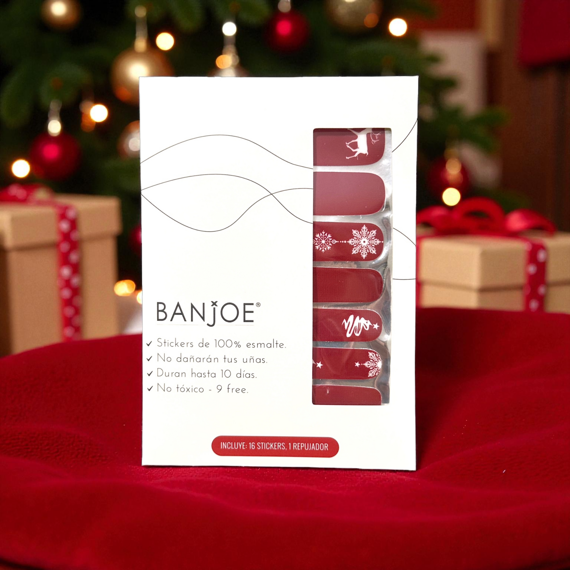 Navidad Burdeo | Stickers de Esmalte