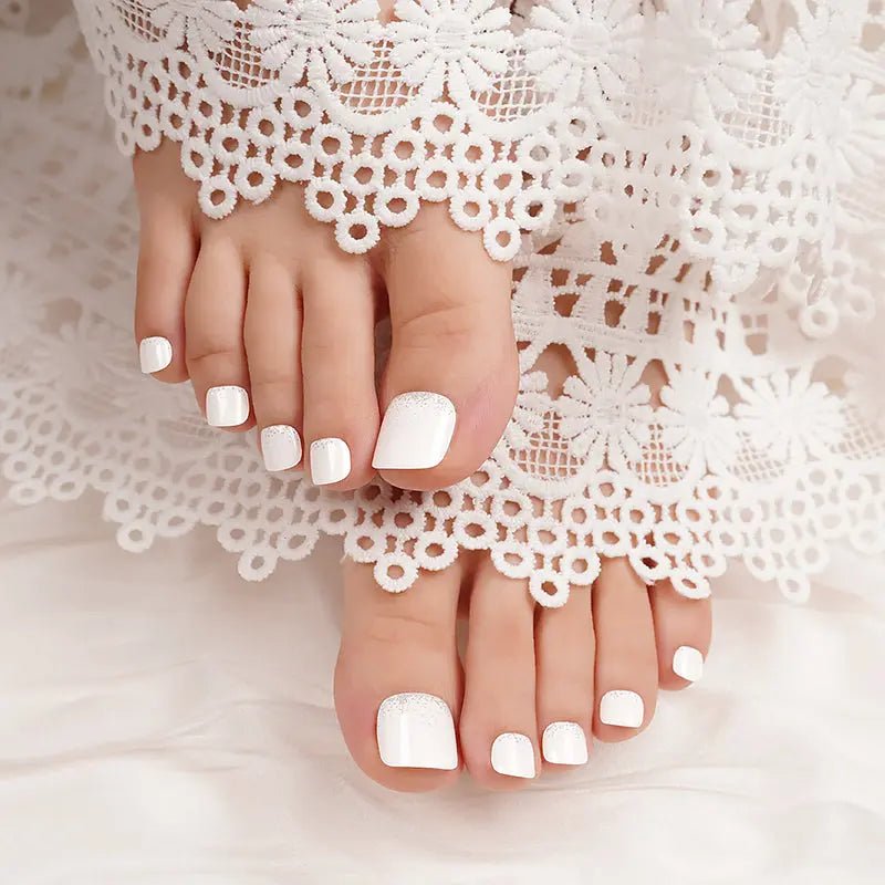 Blanco Snow Pedicure | Stickers de Gel