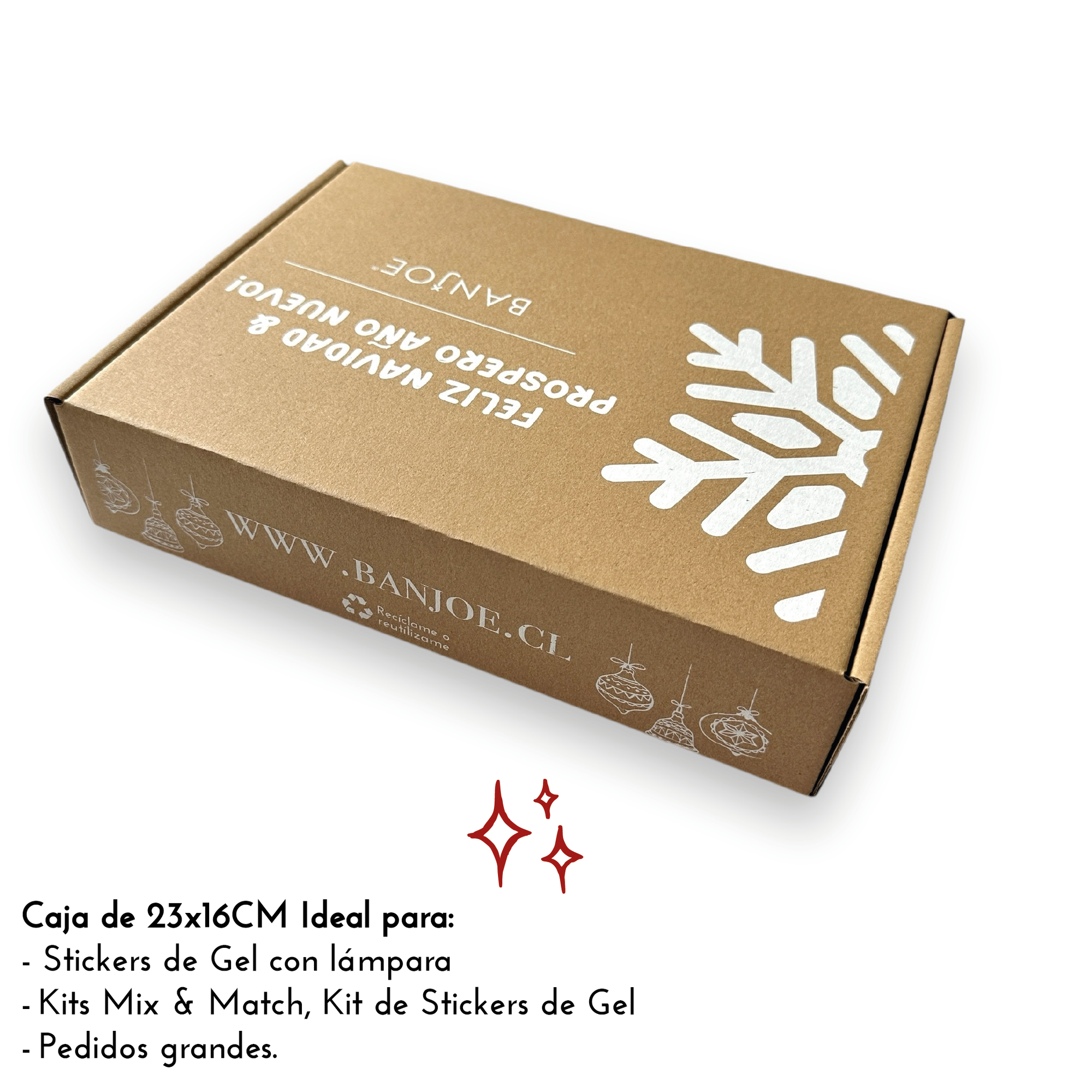 Caja Kraft Navideña 23x16 CM