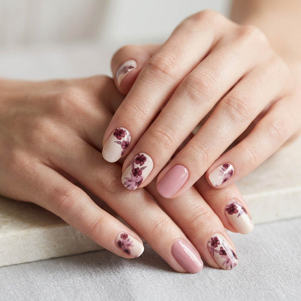 Flores Burdeo | Stickers de Esmalte