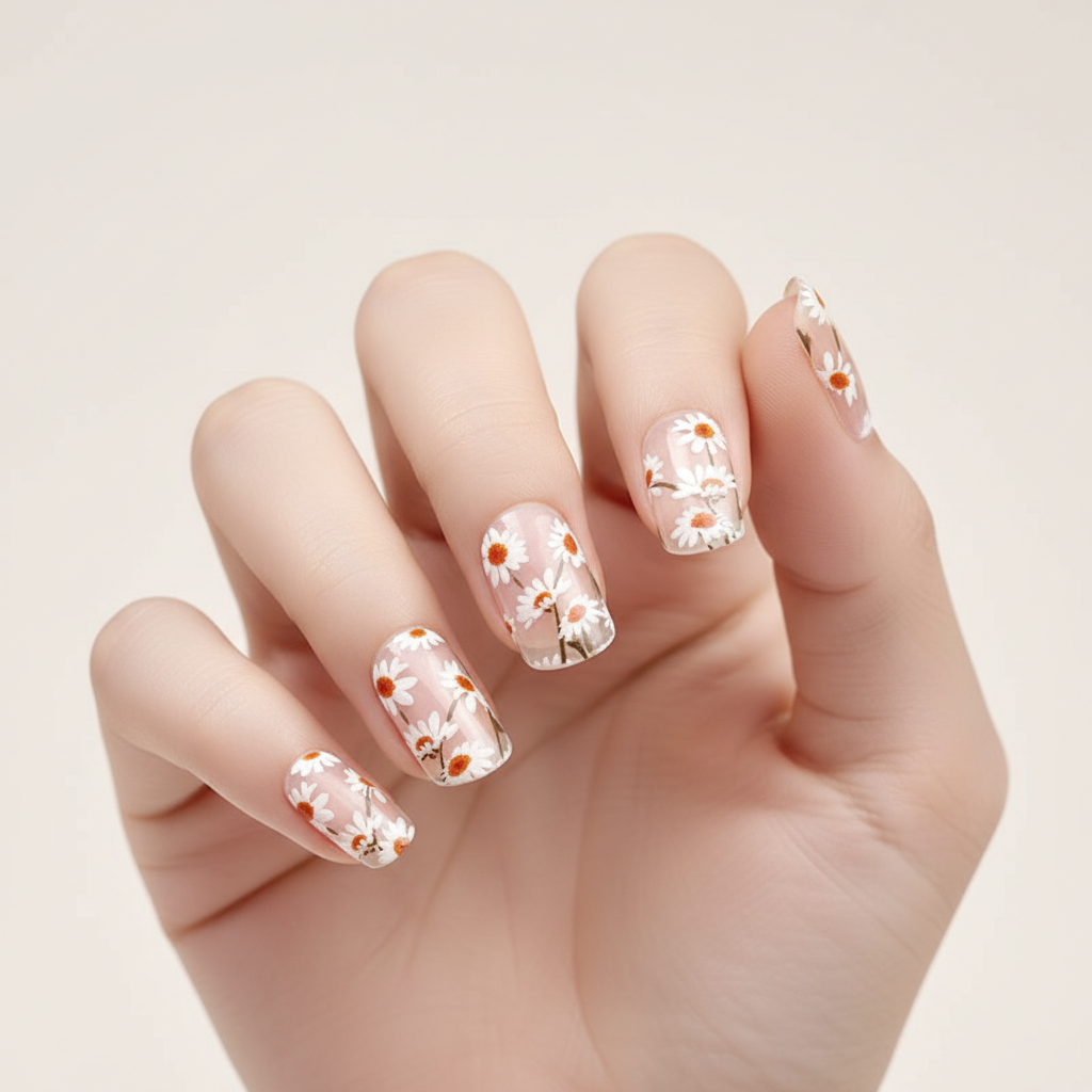 Clear Daisy | Stickers de Esmalte