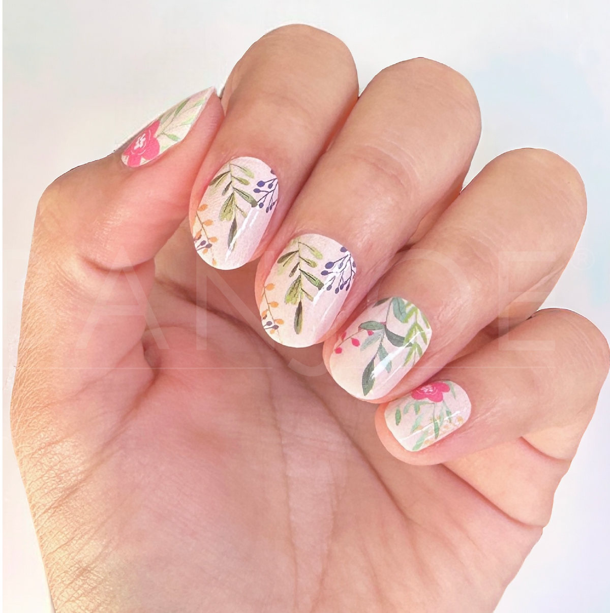 Nude Floral | Stickers de Esmalte