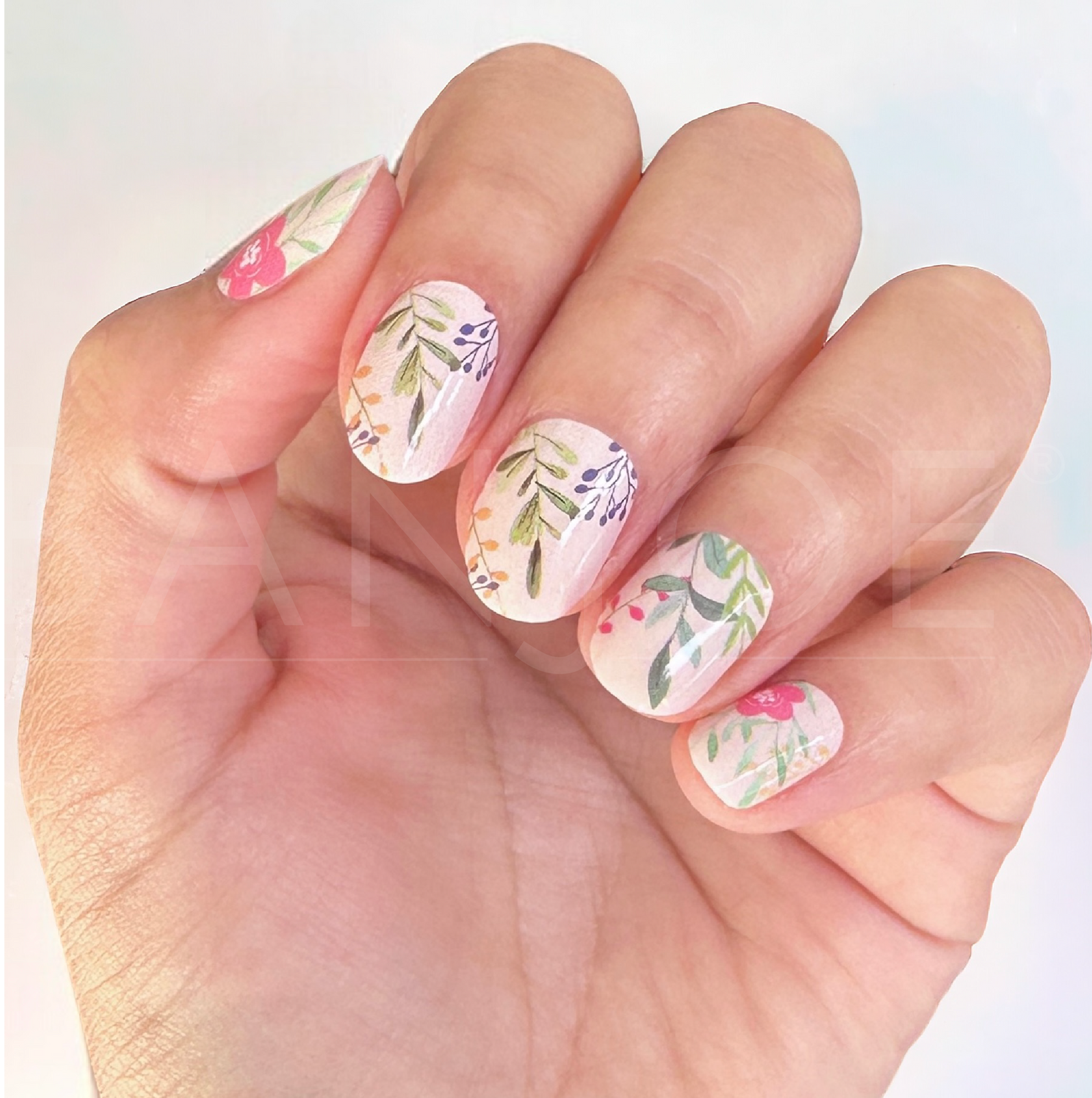 Nude Floral | Stickers de Esmalte