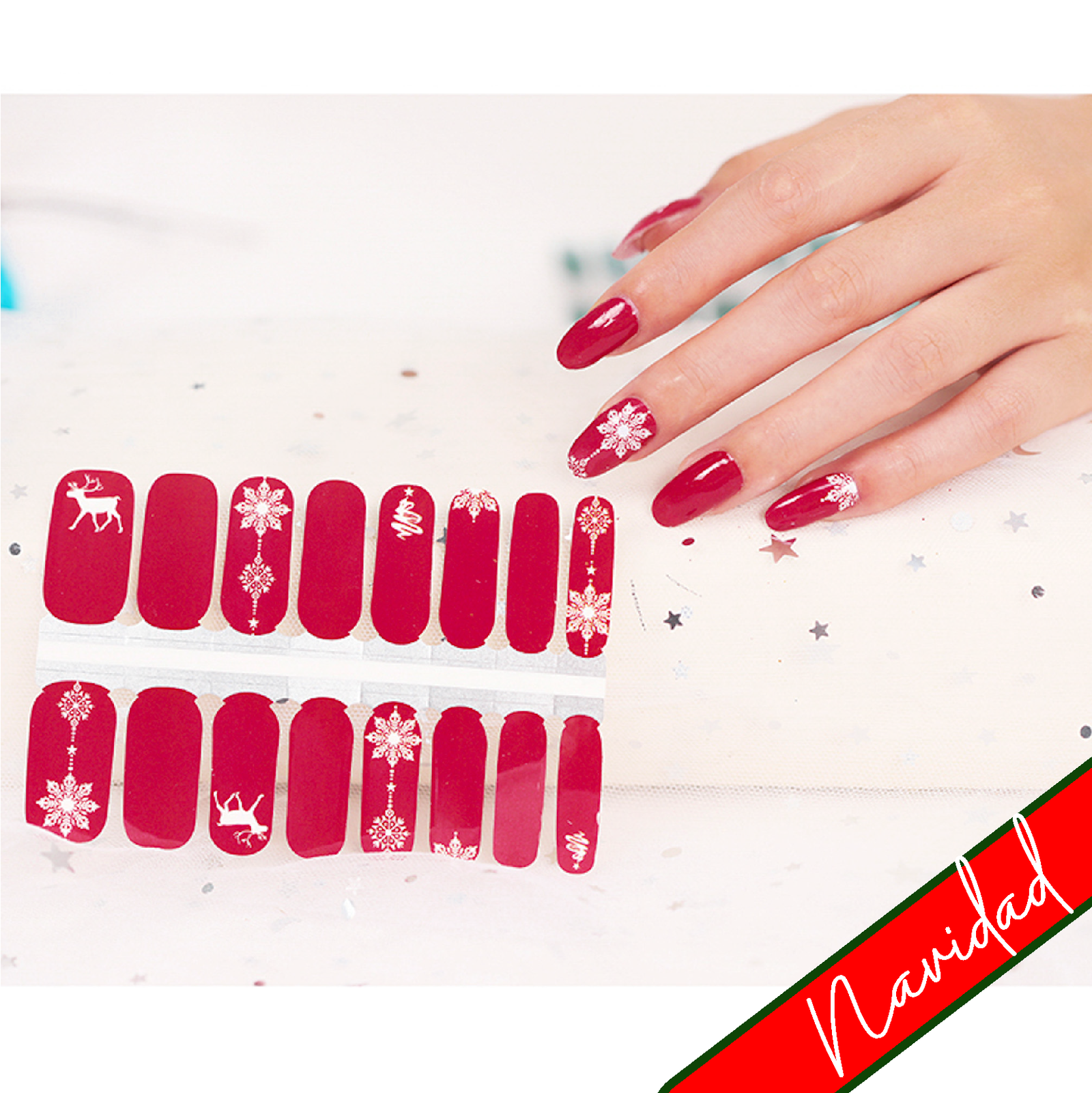 Navidad Burdeo | Stickers de Esmalte